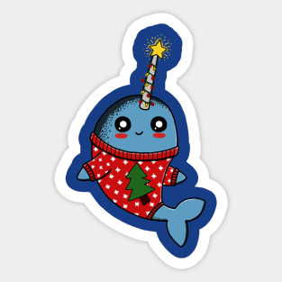 Narwhal Christmas Sticker